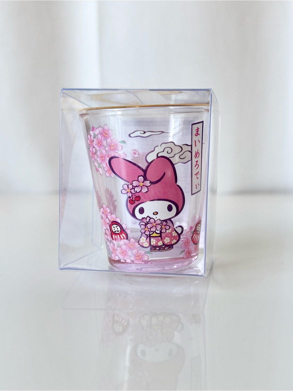 My Melody Sakura Daruma Doll Japan Exclusive Sanrio Collector Shot Glass NWT